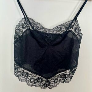 Black Lace Camisole Crop Cami - Women's Intimates Small
